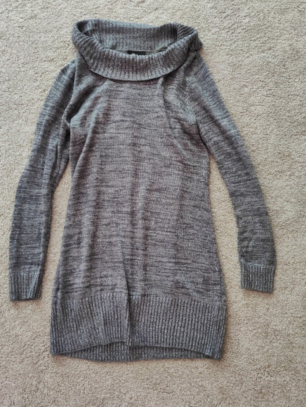 AB Studio Heather Gray Cowl Neck Sweater Dress.Soft & Cozy. Perfect For The Fall